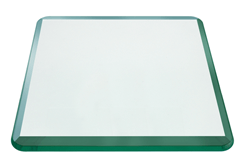 26 Inch Square Glass Table Top, 1/2 Inch Thick, Bevel Polished, Radius Corners