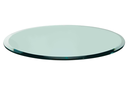 45 Round Glass Table Top, 1/4 Thick, Beveled Edge, Tempered