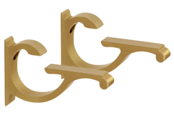 Brushed Brass Designer Aluminum Shelf Brackets