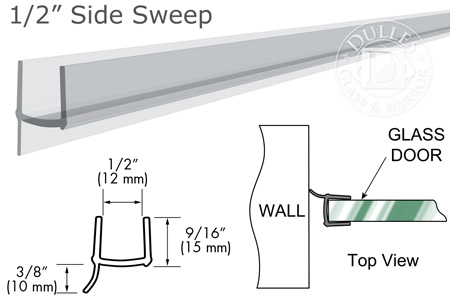 95" Clear PVC Seal and Wipe for 1/2" Glass