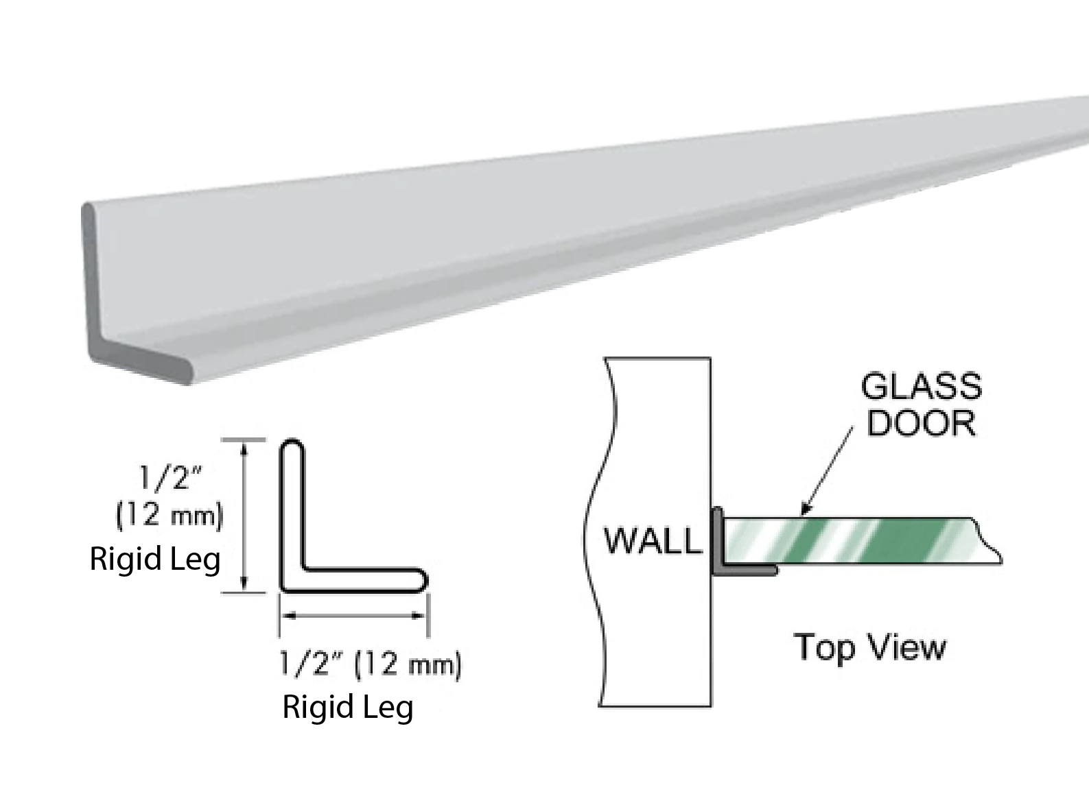95" Clear Strike Angle Jamb with Clear Double Tape