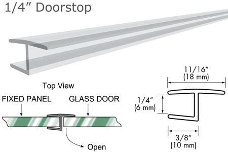 95 Clear Y Jamb 180° Inline for 1/4 Glass-to-Glass Door