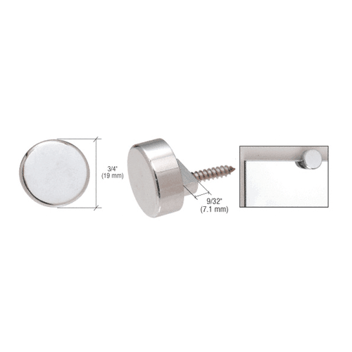 CRL Nickel Plated 5/16" Standard Round Lip Mirror Clips pack of 100 