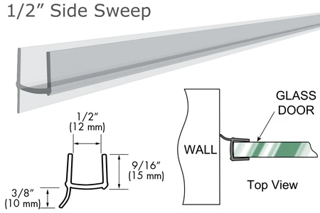 95" Clear PVC Seal and Wipe for 1/2" Glass