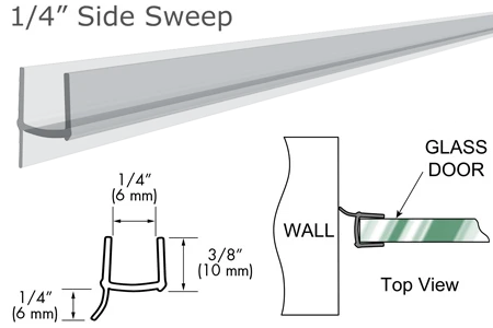95" Clear PVC Seal and Wipe for 1/4" Glass