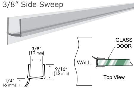 95" Clear PVC Seal and Wipe for 3/8" Glass