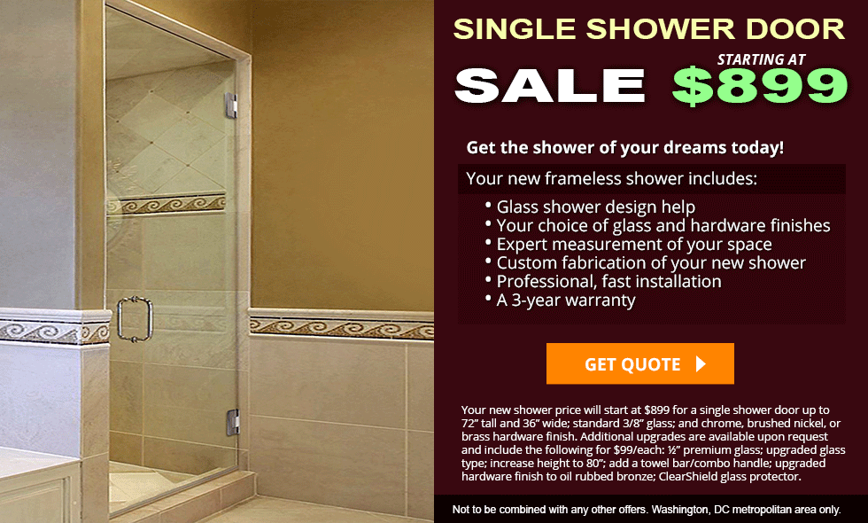 Single Frameless Shower Doors Dulles Glasirror Single Door Specials